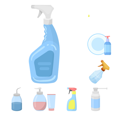 Vector design of sprayer and liquid logo. Collection of sprayer and pesticide stock symbol for web.のイラスト素材