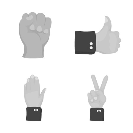 Vector design of animated and thumb sign. Set of animated and gesture stock vector illustration.のイラスト素材