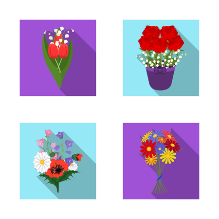 Isolated object of spring and wreath icon. Set of spring and blossom stock symbol for web.のイラスト素材