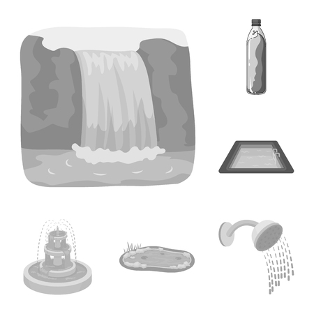 Vector design of water and drop icon. Collection of water and splash vector icon for stock.のイラスト素材