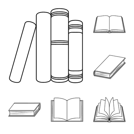 Isolated object of library and textbook logo. Set of library and school vector icon for stock.のイラスト素材