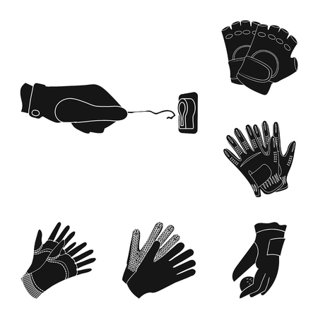 Vector design of knitted and keeper sign. Collection of knitted and hand  stock vector illustration.のイラスト素材