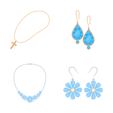 Isolated object of jewelery and necklace symbol. Collection of jewelery and pendent stock symbol for web.のイラスト素材