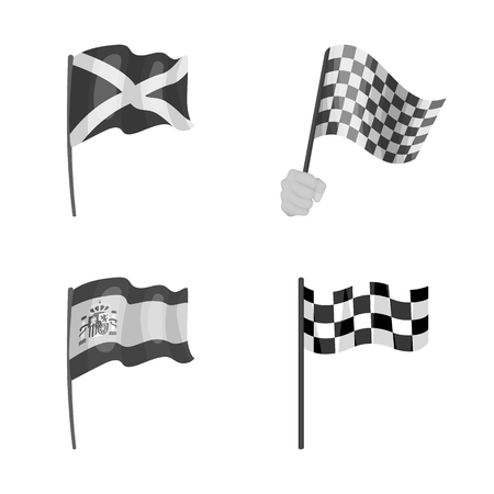 Isolated object of world and flag sign. Set of world and ribbon stock symbol for web.のイラスト素材