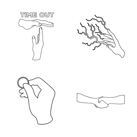 Vector design of animated and thumb icon. Set of animated and gesture stock symbol for web.のイラスト素材