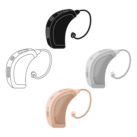Hearing aid.Old age single icon in cartoon style vector symbol stock illustration web.のイラスト素材