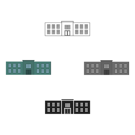 Police station icon cartoon. Single building icon from the big city infrastructure cartoon.のイラスト素材