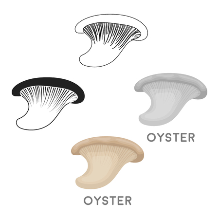 Oyster icon in cartoon style isolated on white background. Mushroom symbol stock vector illustration.のイラスト素材