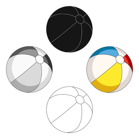 Inable multicolored ball.Summer rest single icon in cartoon style vector symbol stock illustration.のイラスト素材