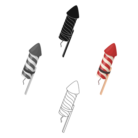 Salute of a rocket on a stick.Party and parties single icon in cartoon style vector symbol stock illustration.のイラスト素材