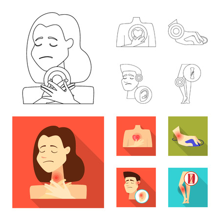 Isolated object of hospital and rendering symbol. Set of hospital and help vector icon for stock.のイラスト素材