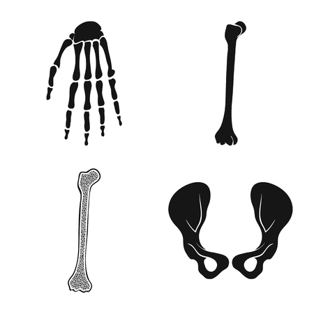Vector illustration of biology and medical symbol. Set of biology and skeleton vector icon for stock.のイラスト素材