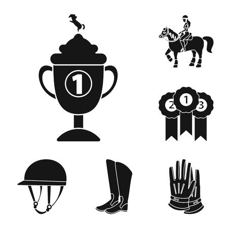 Vector design of sport and competition icon. Collection of sport and equestrian vector icon for stock.のイラスト素材