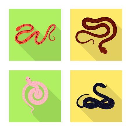 Vector design of skin and reptile icon. Set of skin and danger stock symbol for web.のイラスト素材