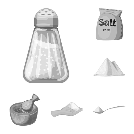 Isolated object of salt  and food icon. Collection of salt  and mineral  stock vector illustration.のイラスト素材