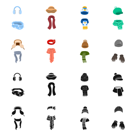 Isolated object of clothes  and texture logo. Set of clothes  and weather  stock symbol for web.のイラスト素材