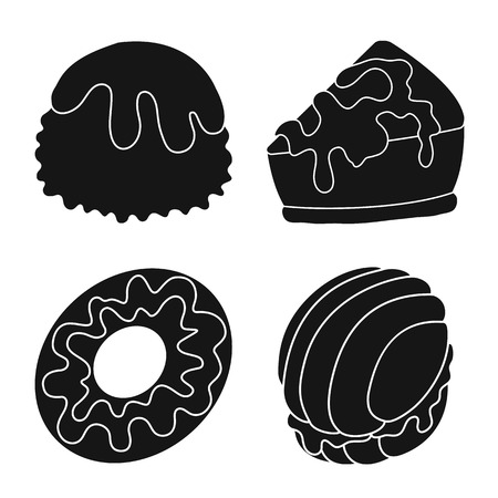 Isolated object of sweetness and product icon. Collection of sweetness and sweet stock vector illustration.のイラスト素材