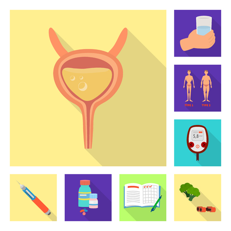 Isolated object of symptom and disease symbol. Collection of symptom and treatment  stock vector illustration.のイラスト素材