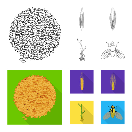 Vector illustration of agriculture and farming icon. Set of agriculture and plant  stock symbol for web.のイラスト素材