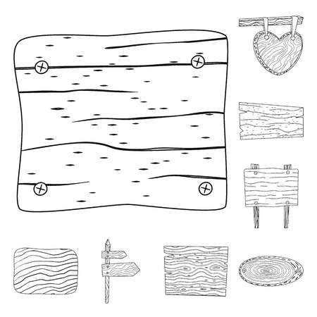 Vector illustration of hardwood and material sign. Set of hardwood and wood stock vector illustration.のイラスト素材