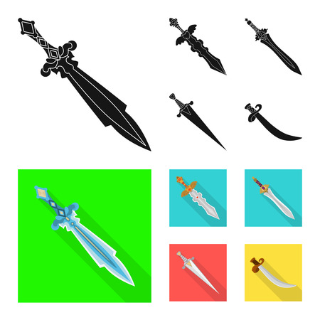 Vector illustration of game  and armor  icon. Set of game  and blade  vector icon for stock.のイラスト素材