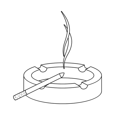 Isolated object of ashtray  and glass sign. Set of ashtray  and filter  stock vector illustration.のイラスト素材
