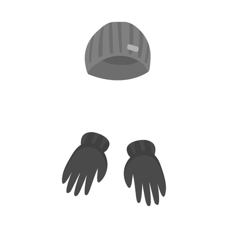 Vector design of hat  and gloves icon. Collection of hat  and hand stock symbol for web.のイラスト素材