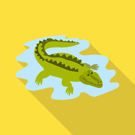 Vector illustration of crocodile  and alligator  icon. Collection of crocodile  and cute stock vector illustration.のイラスト素材