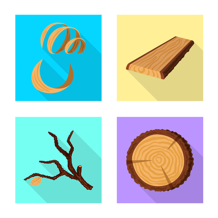 Vector illustration of material and nature  icon. Collection of material and raw  stock vector illustration.のイラスト素材