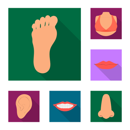 Vector illustration of body and part sign. Collection of body and anatomy stock vector illustration.のイラスト素材