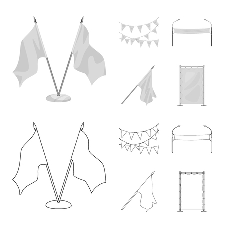 Isolated object of texture and presentation sign. Set of texture and media  stock symbol for web.のイラスト素材