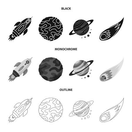 Vector illustration of astronomy and technology  icon. Collection of astronomy and sky stock symbol for web.のイラスト素材