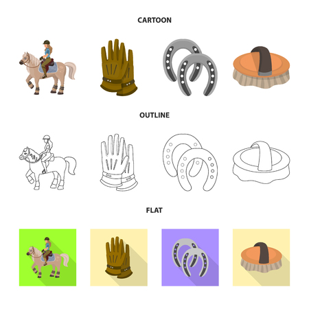 Vector design of equipment and riding logo. Collection of equipment and competition stock vector illustration.のイラスト素材