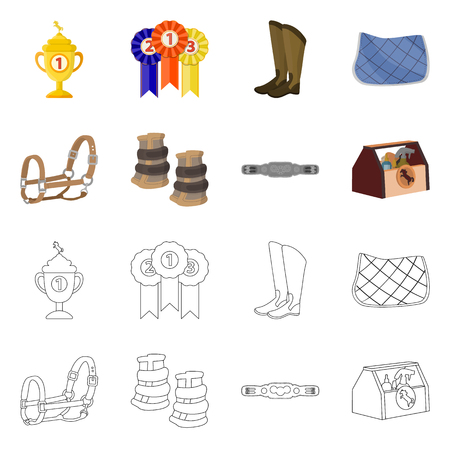 Vector design of equipment and riding logo. Collection of equipment and competition stock vector illustration.のイラスト素材