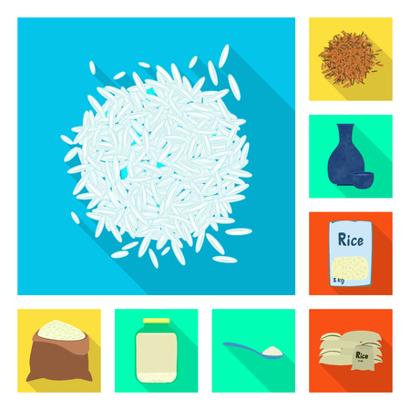 Isolated object of raw and agricultural logo. Set of raw and ecological stock symbol for web.のイラスト素材