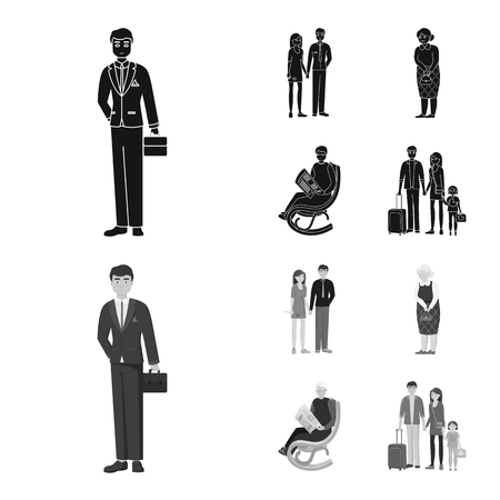 Isolated object of character and avatar  sign. Collection of character and portrait stock vector illustration.のイラスト素材