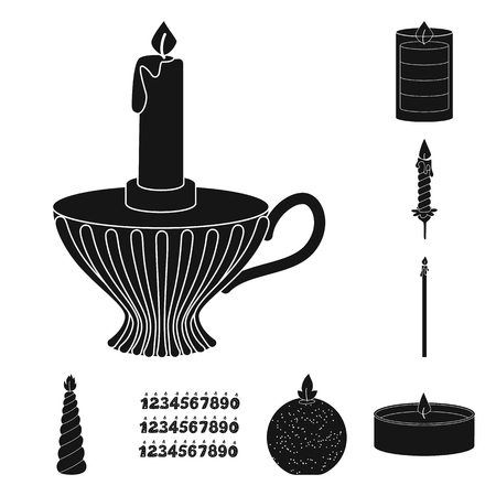 Isolated object of candlelight and decoration   icon. Collection of candlelight and wax stock vector illustration.のイラスト素材