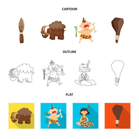 Isolated object of evolution  and prehistory. Collection of evolution  and development  stock symbol for web.のイラスト素材