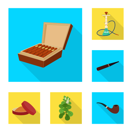 Vector design of smoke and statistics symbol. Collection of smoke and stop stock vector illustration.のイラスト素材