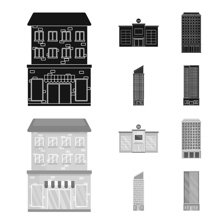 Isolated object of municipal and center sign. Set of municipal and estate   stock symbol for web.のイラスト素材