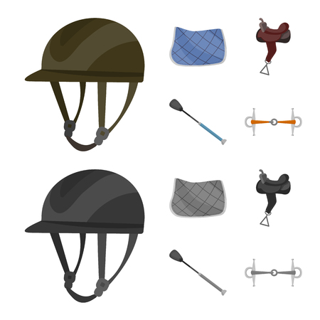 Vector illustration of equipment and riding symbol. Collection of equipment and competition stock vector illustration.のイラスト素材