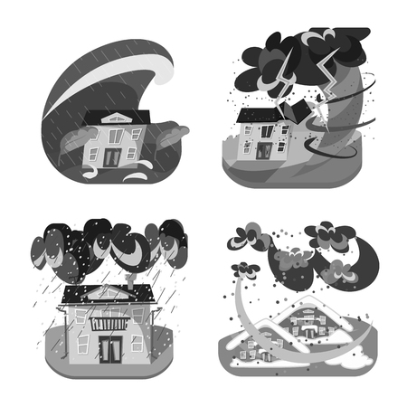 Isolated object of nature and apocalypse. Set of nature and environment  vector icon for stock.のイラスト素材