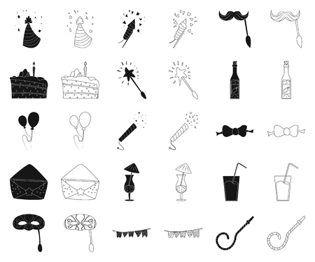 Isolated object of party and birthday symbol. Collection of party and celebration vector icon for stock.のイラスト素材