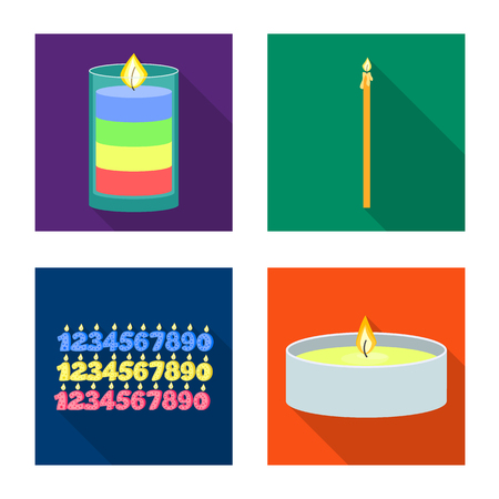 Vector design of candlelight and decoration. Set of candlelight and flame vector icon for stock.のイラスト素材