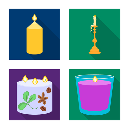 Isolated object of candlelight and decoration    symbol. Set of candlelight and flame stock symbol for web.のイラスト素材