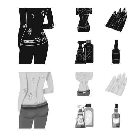 Vector illustration of medical and pain  sign. Set of medical and disease vector icon for stock.のイラスト素材