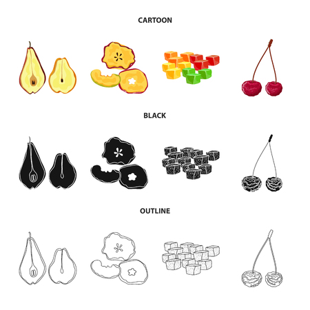 Isolated object of food  and raw. Collection of food  and nature   stock vector illustration.のイラスト素材