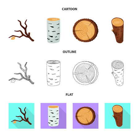 Vector illustration of tree   and raw  symbol. Set of tree   and construction vector icon for stock.のイラスト素材