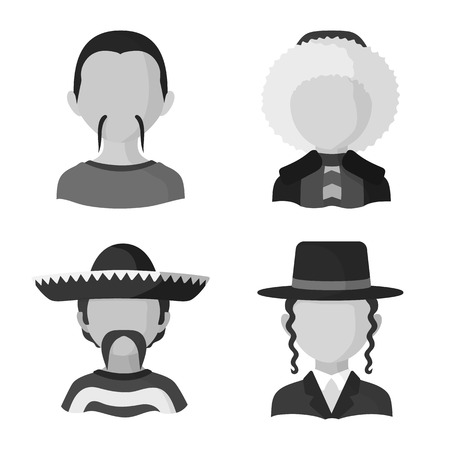Vector design of person and culture symbol. Collection of person and race  stock vector illustration.のイラスト素材