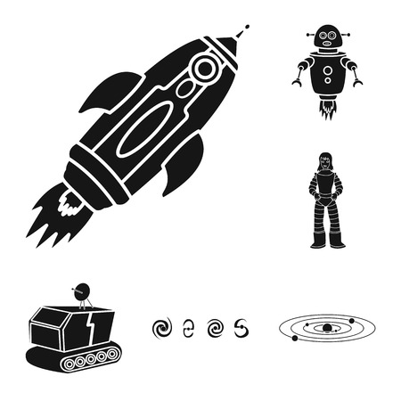 Vector illustration of colonization  and sky sign. Set of colonization  and galaxy  stock symbol for web.のイラスト素材